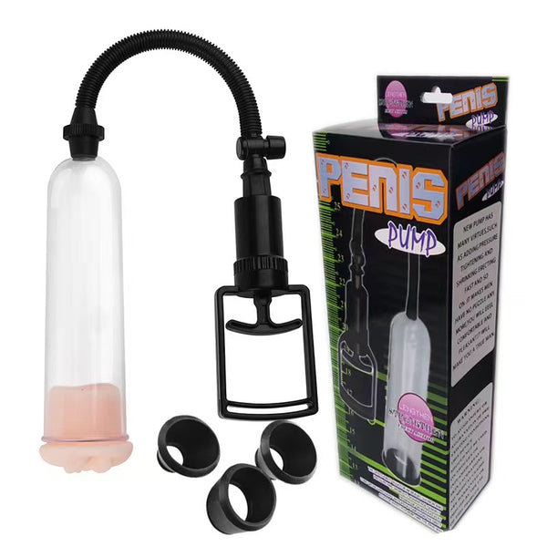 NO15  PENIS ENLARGEMENT PUMP WITH 1PC REALISTIC VAGINAL SLEEVE AND 3 PCS PENIS STRAW SLEEVES IN DIFFERENT SIZES
